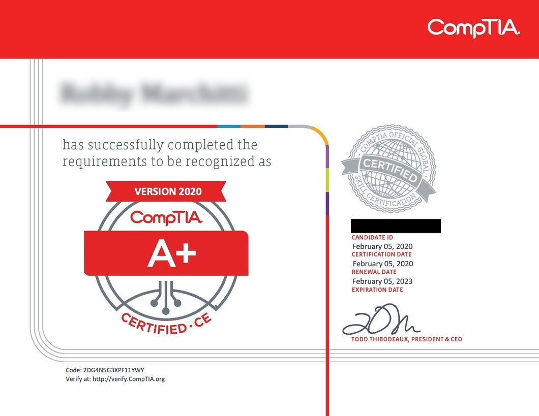 CompTIA A+ Certificate