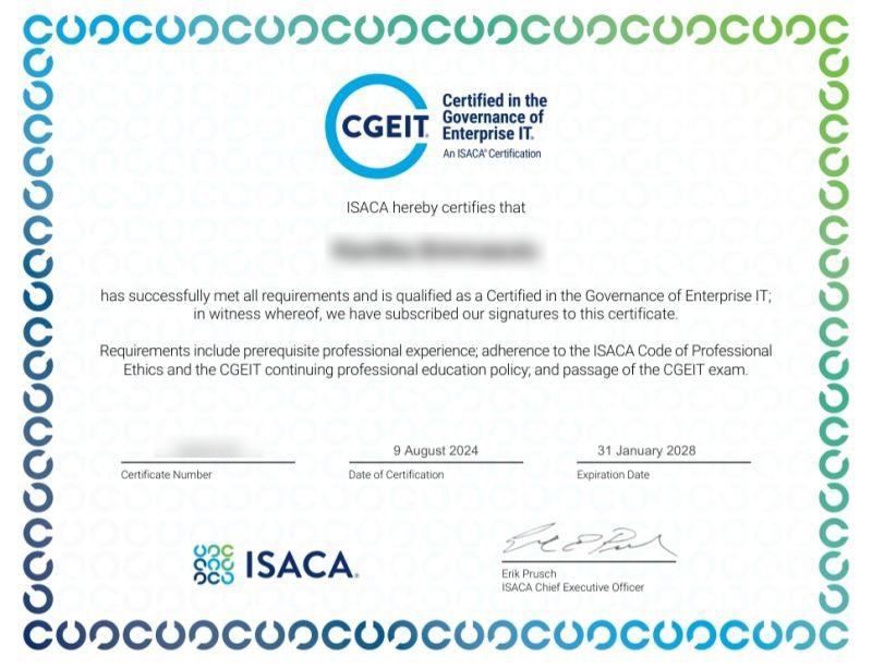 CGEIT Certificate