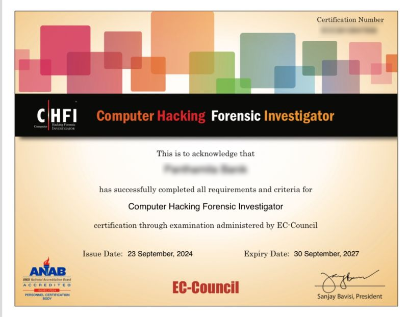 chfi Certificate