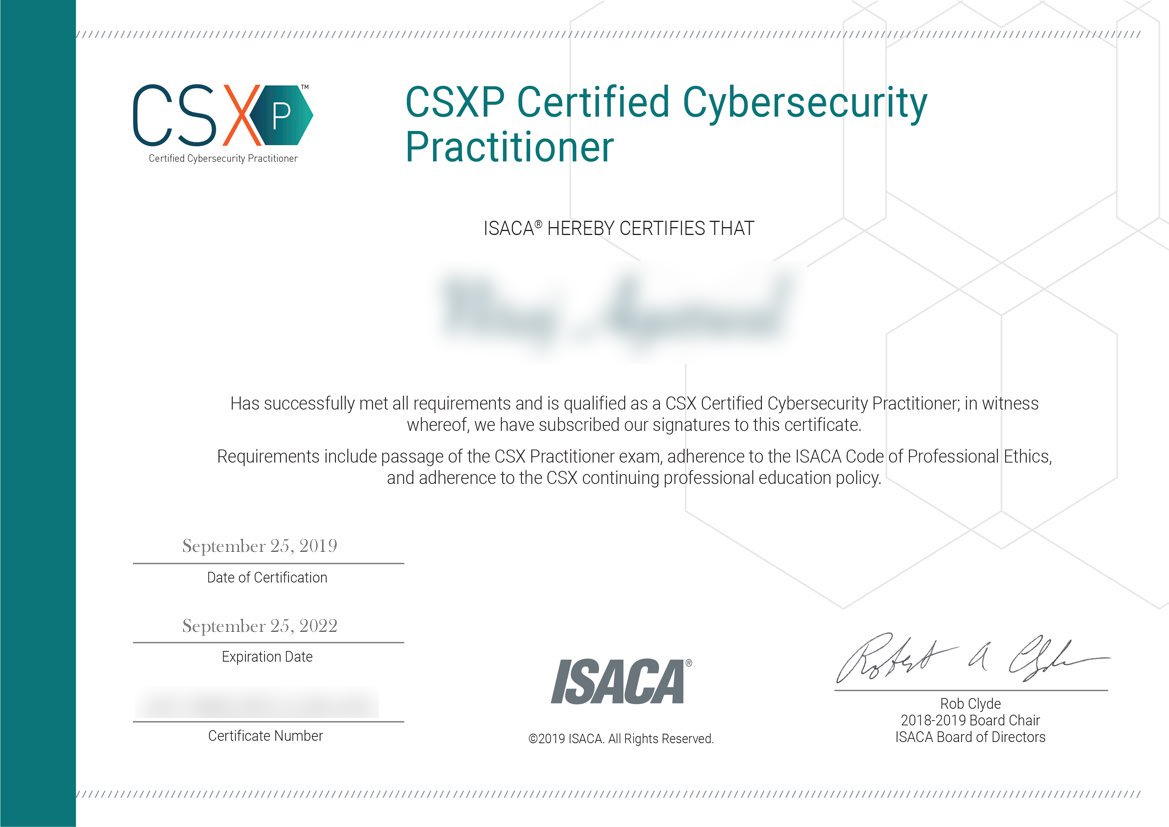 CSXP Certificate