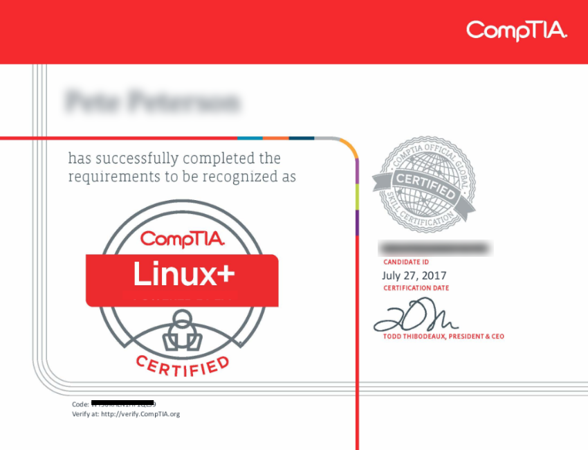 CompTIA Linux+ Certificate