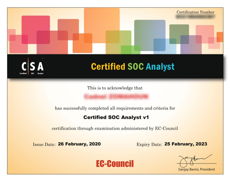 CSA Certificate